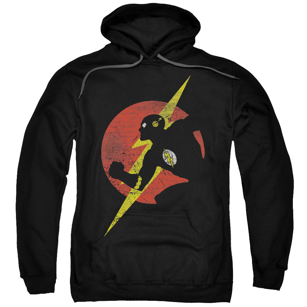Justice League Flash Symbol Knockout Mens Hoodie Black Officially Licensed