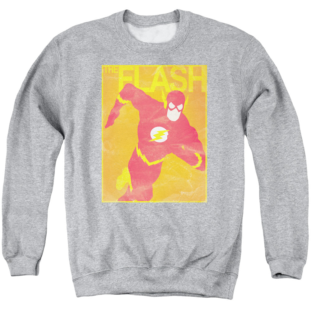 Justice League Of America Simple Flash Poster Mens Crewneck Sweatshirt Athletic Heather Officially Licensed