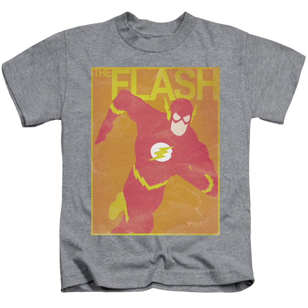 Justice League Simple Flash Poster Juvenile Kids Youth T Shirt Athletic Heather Officially Licensed