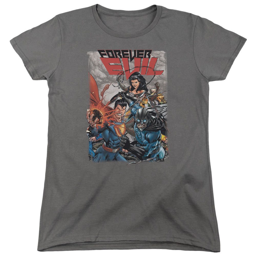 Justice League Crime Syndicate Womens T Shirt Charcoal Officially Licensed