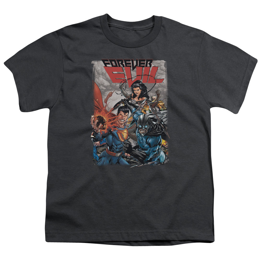 Justice League Crime Syndicate Kids Youth T Shirt Charcoal Officially Licensed
