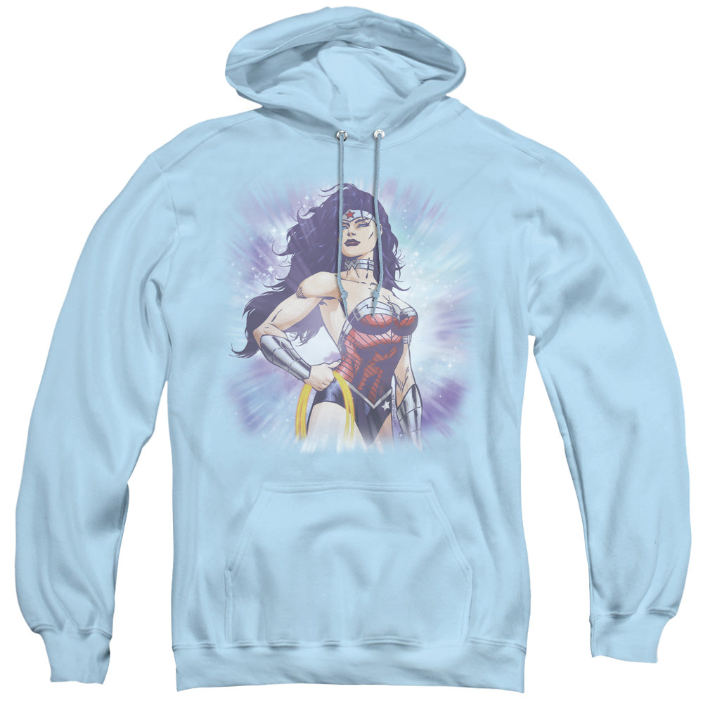 Justice League Warrior Mens Hoodie Light Blue Officially Licensed
