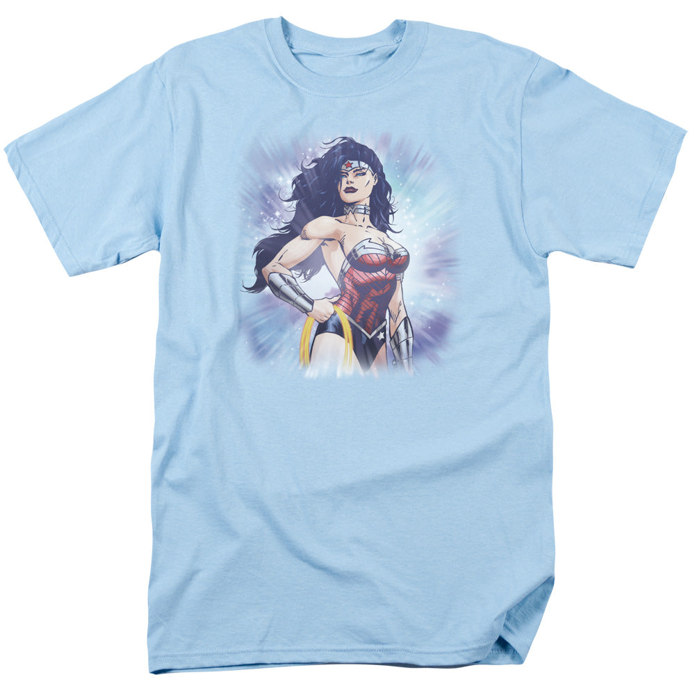 Justice League Of America Warrior Mens T Shirt Light Blue Officially Licensed