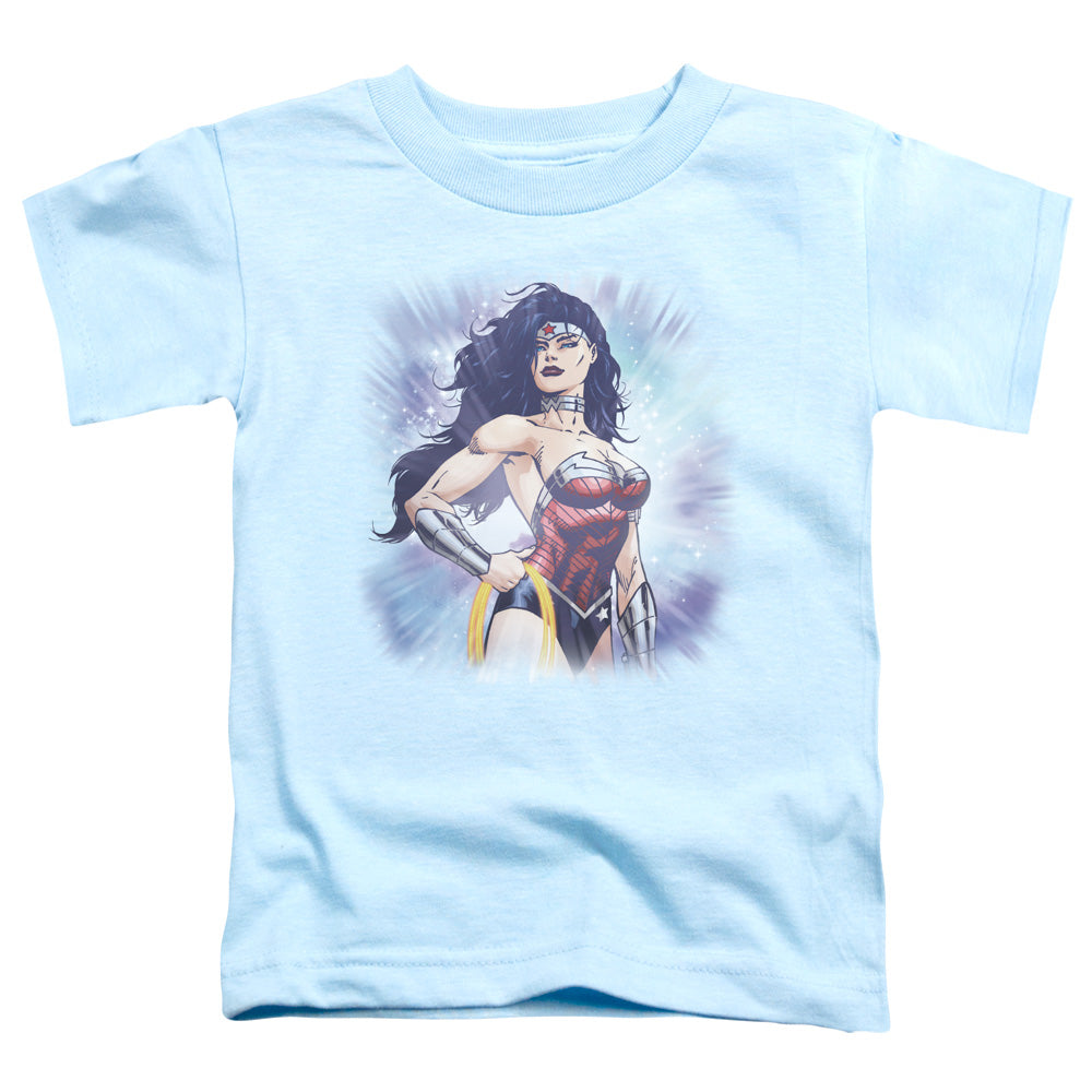 Justice League Warrior Toddler Kids Youth T Shirt Light Blue Officially Licensed