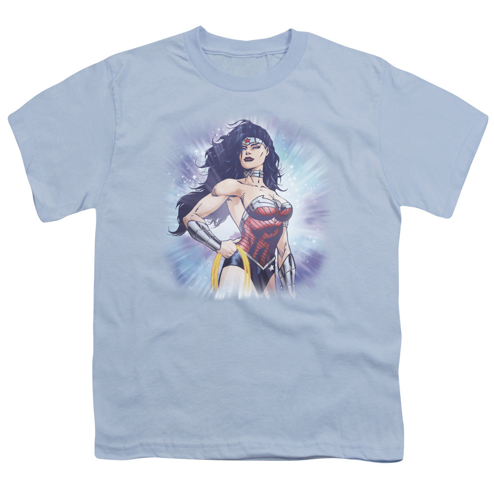 Justice League Warrior Kids Youth T Shirt Light Blue Officially Licensed