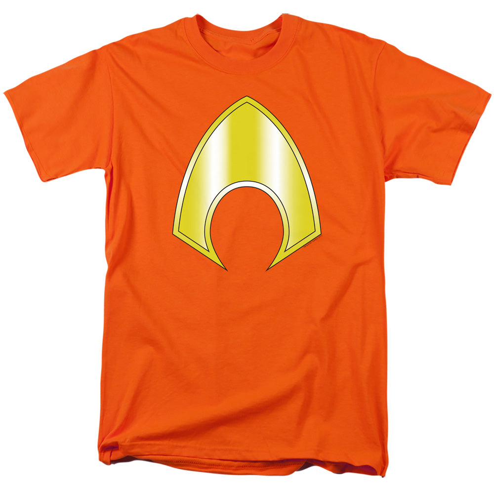 Justice League Of America Aquaman Logo Mens T Shirt Orange Officially Licensed
