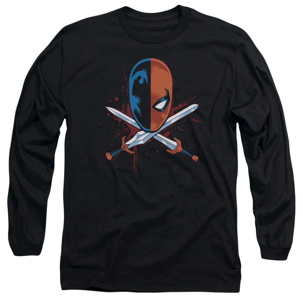 Justice League Crossed Swords Mens Long Sleeve Shirt Black Officially Licensed