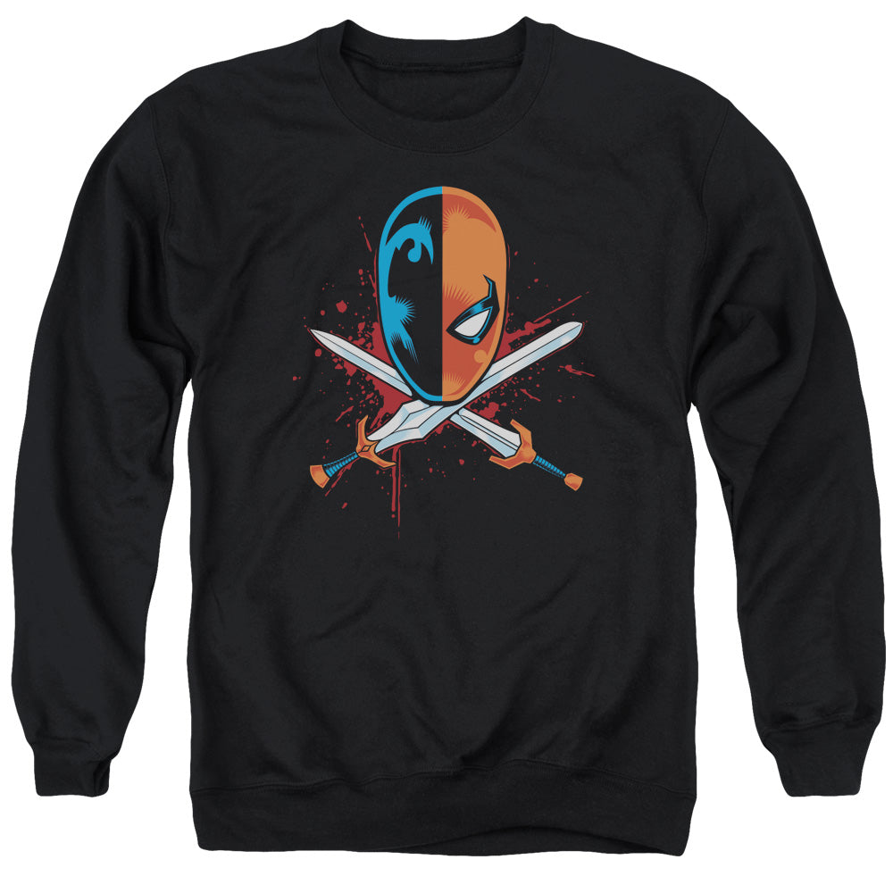 Justice League Crossed Swords Mens Crewneck Sweatshirt Black Officially Licensed