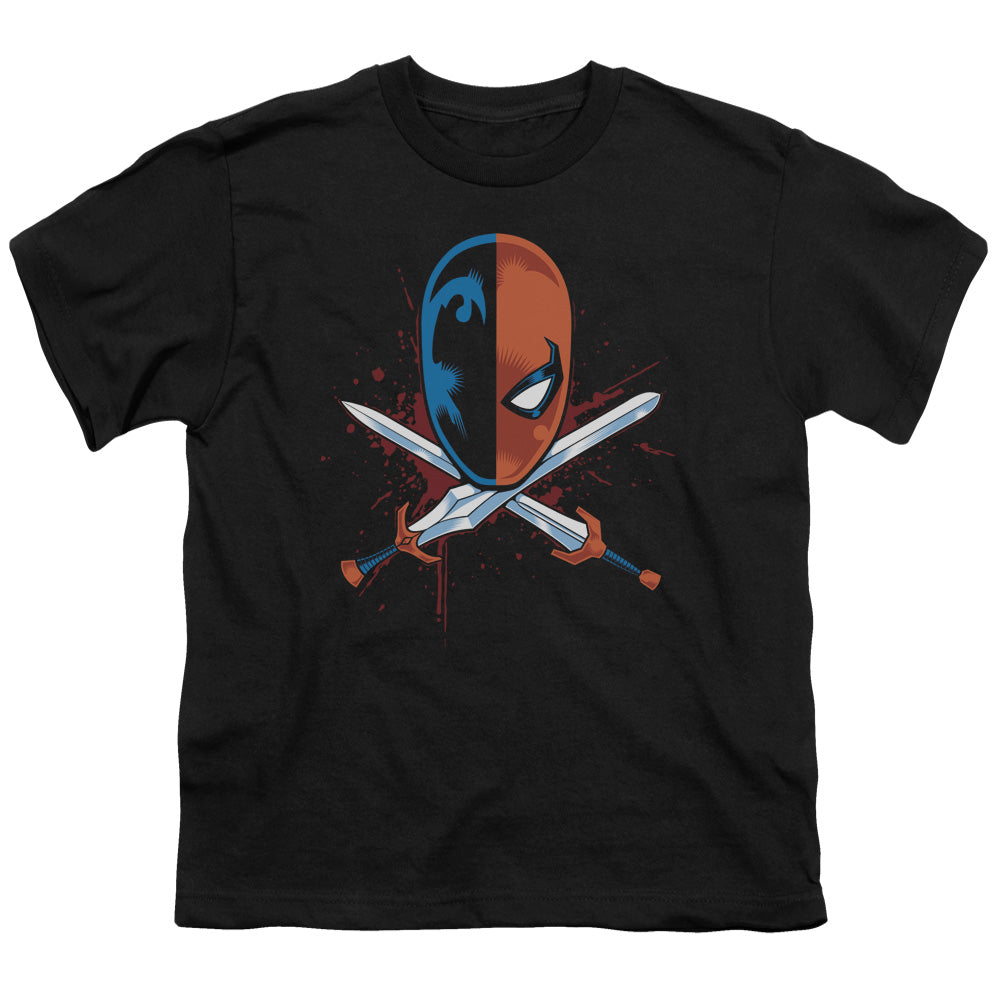Justice League Crossed Swords Kids Youth T Shirt Black Officially Licensed
