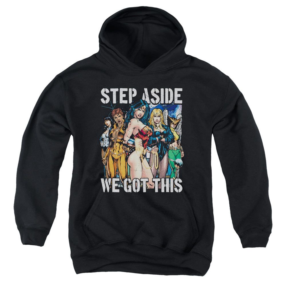 Justice League Heroines Kids Youth Hoodie Black Officially Licensed
