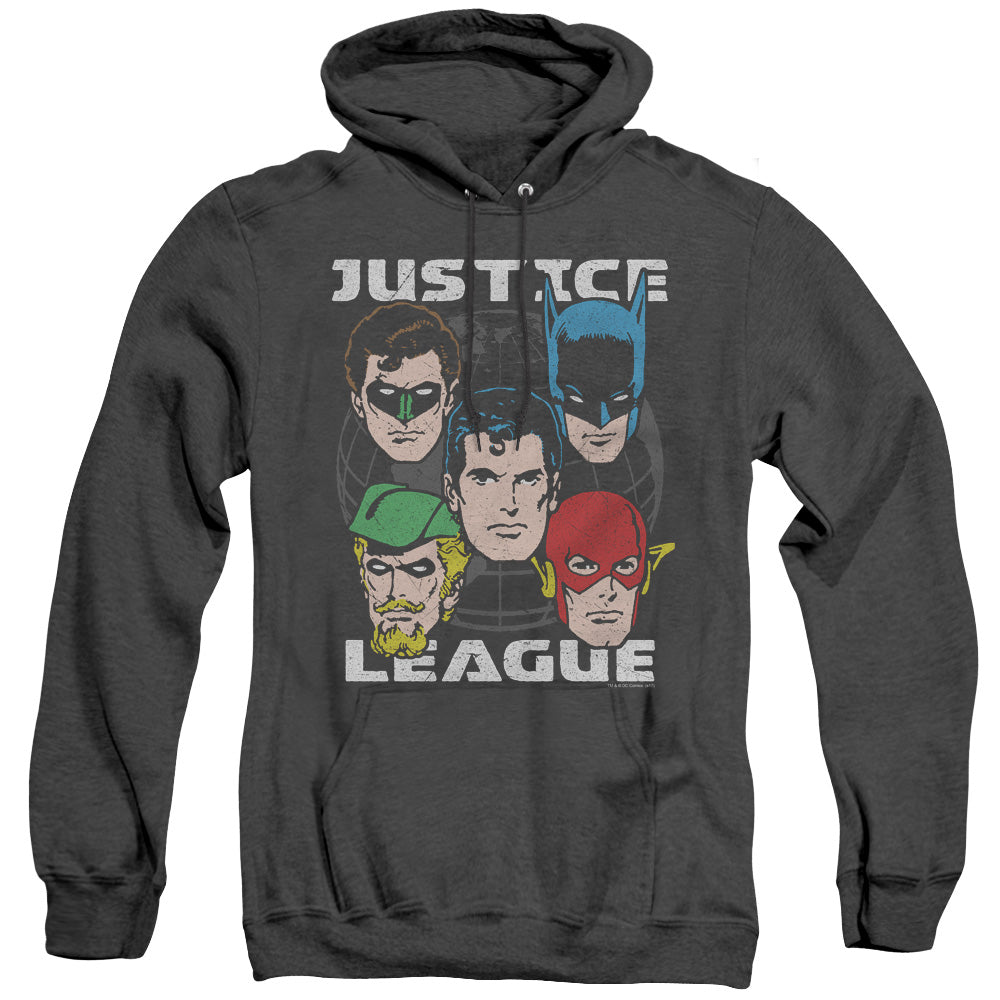 Justice League Head of States Heather Mens Hoodie Black Officially Licensed