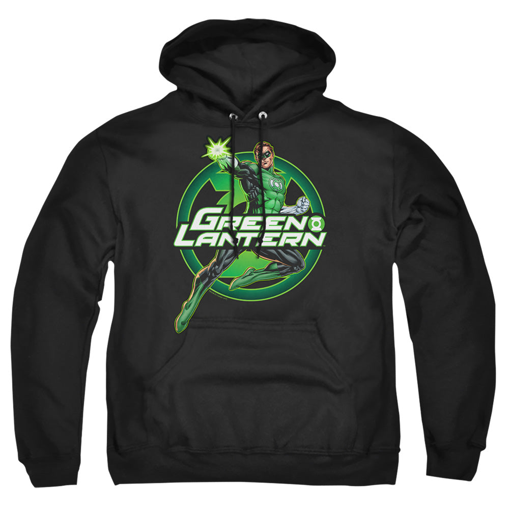 Justice League Of America Lantern Glow Mens Hoodie Black Officially Licensed