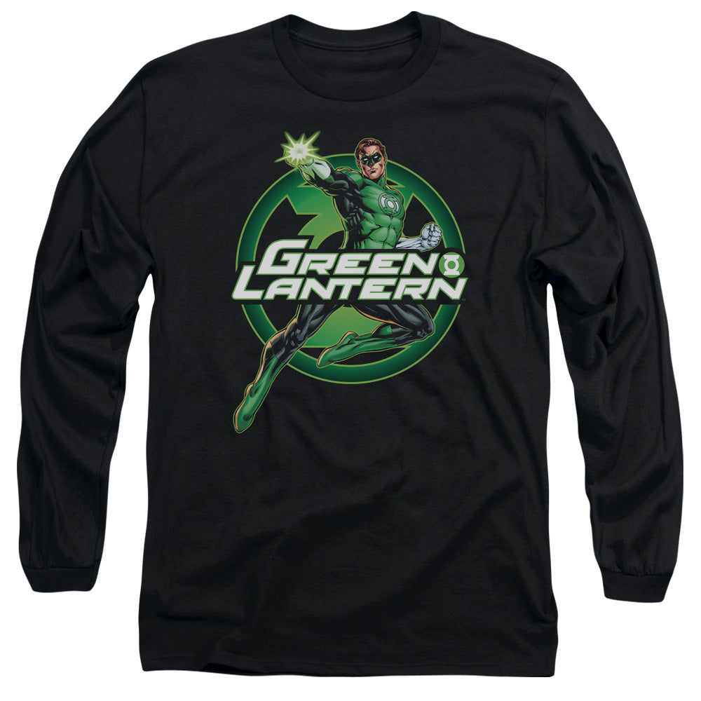 Justice League Lantern Glow Mens Long Sleeve Shirt Black Officially Licensed