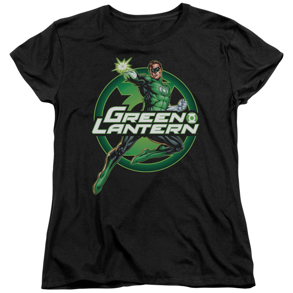 Justice League Lantern Glow Womens T Shirt Black Officially Licensed