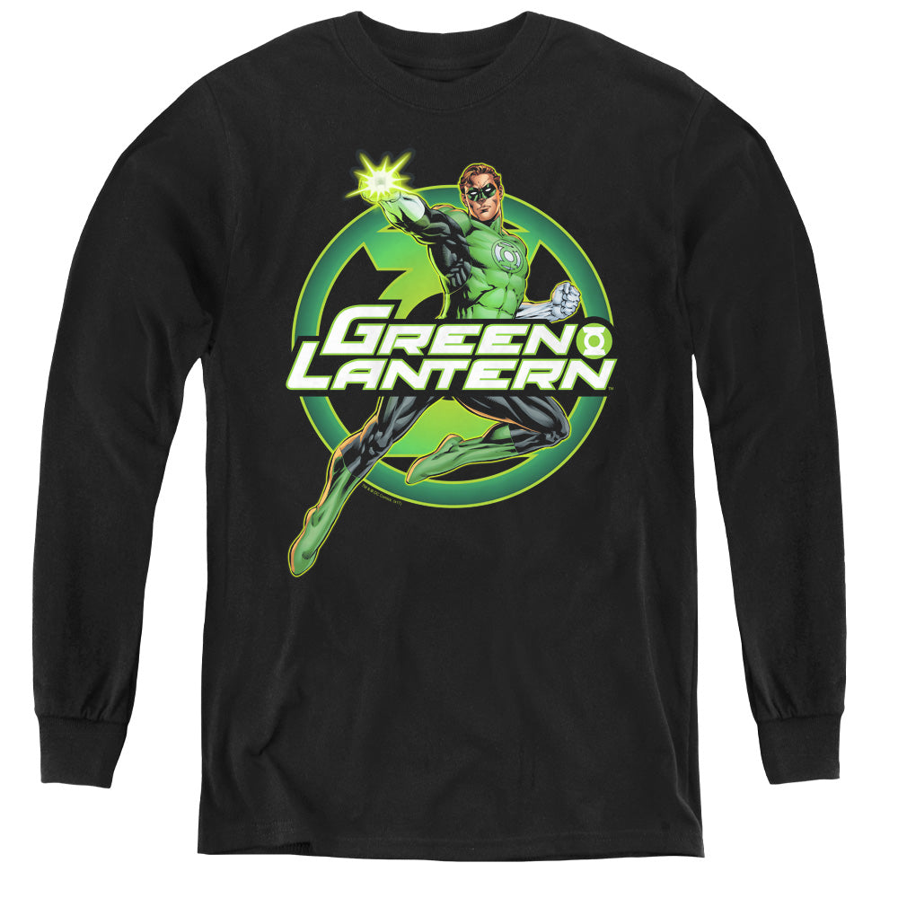 Justice League Lantern Glow Long Sleeve Kids Youth T Shirt Black Officially Licensed