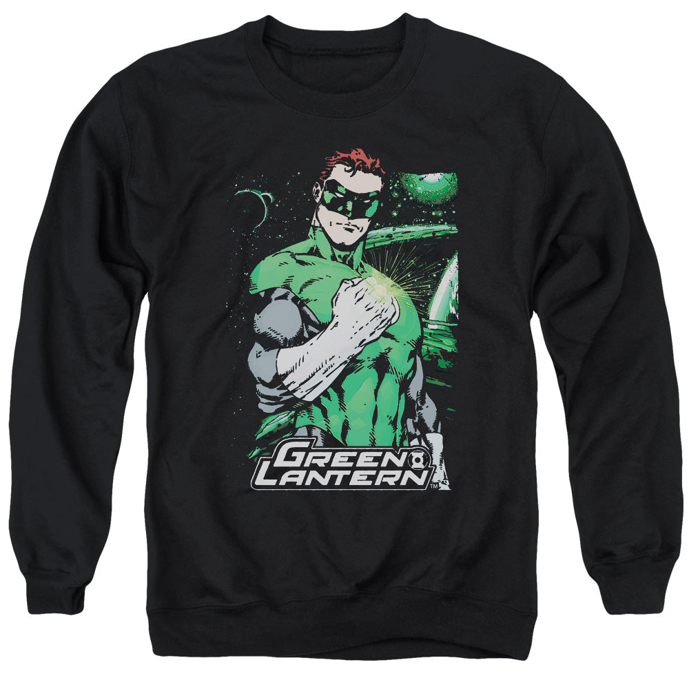 Justice League Of America Fist Flare Mens Crewneck Sweatshirt Black Officially Licensed