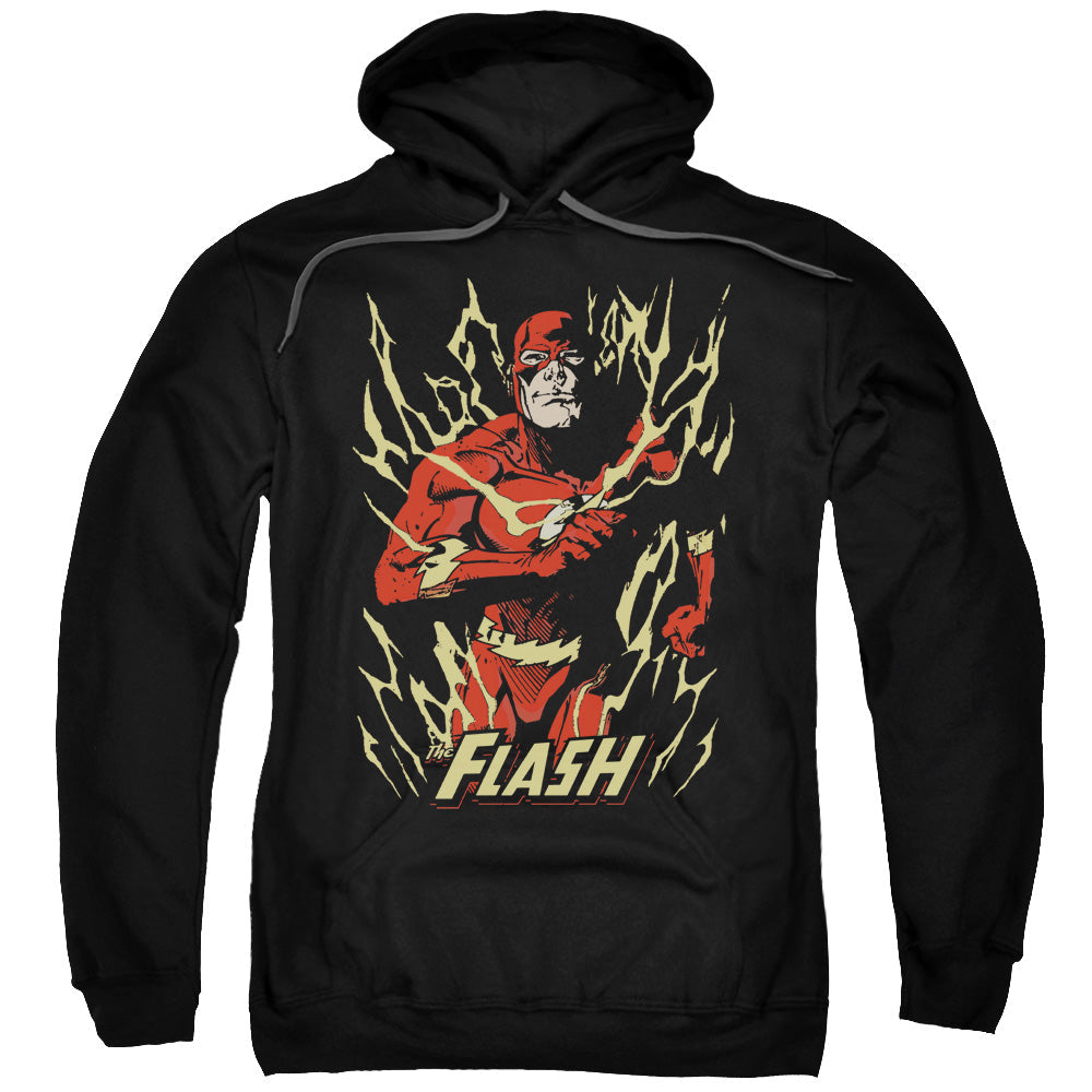 Justice League Flash Flare Mens Hoodie Black Officially Licensed