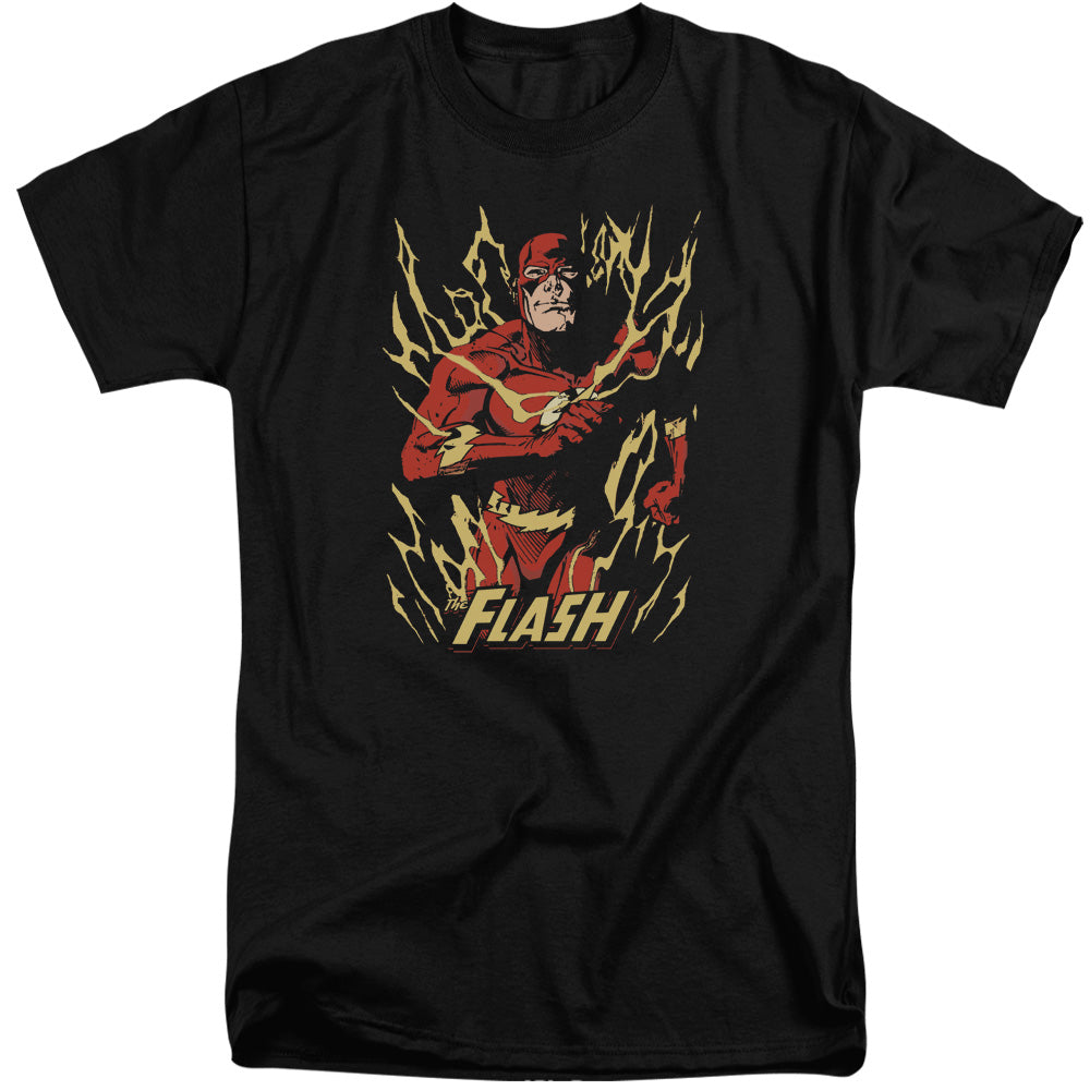 Justice League Flash Flare Mens Tall T Shirt Black Officially Licensed