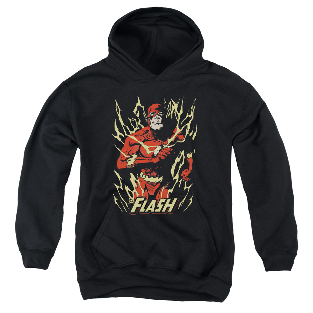 Justice League Flash Flare Kids Youth Hoodie Black Officially Licensed