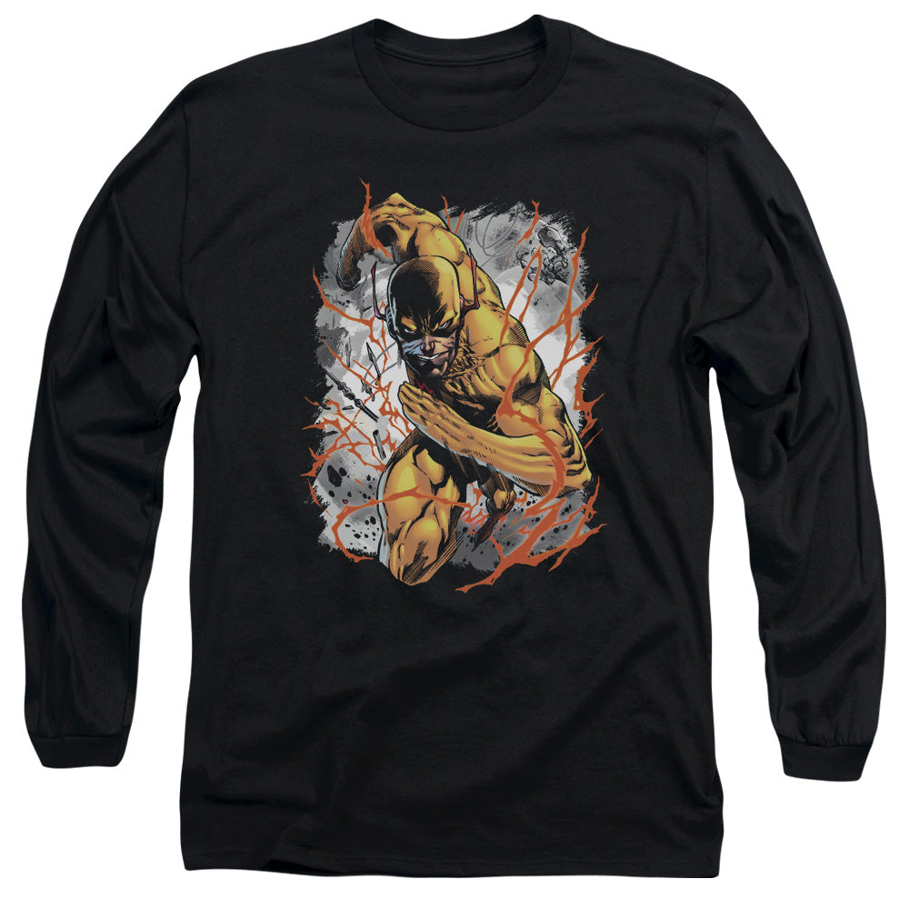 Justice League Reversed Mens Long Sleeve Shirt Black Officially Licensed