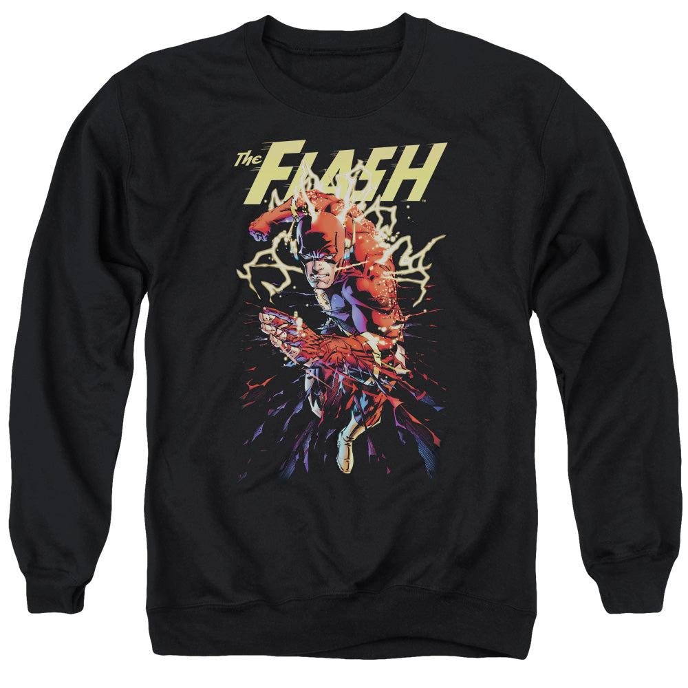 Justice League Ripping Apart Mens Crewneck Sweatshirt Black Officially Licensed
