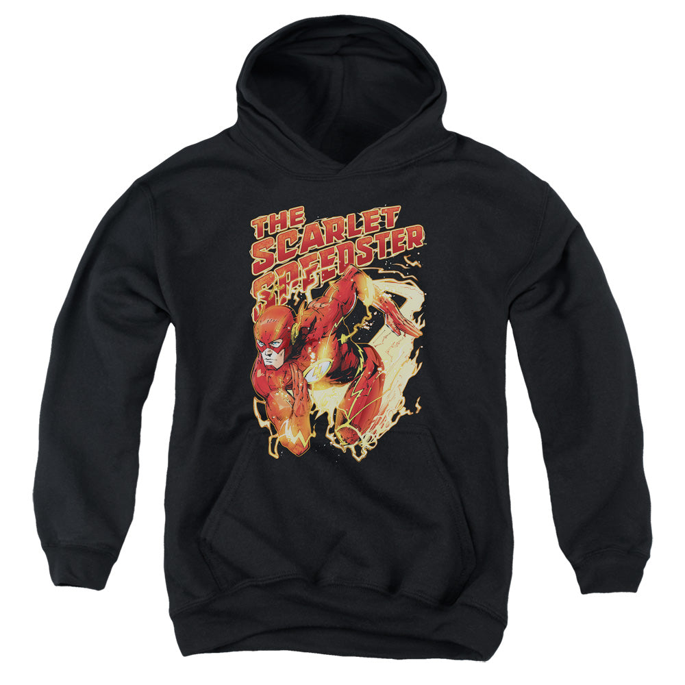 Justice League Scarlet Speedster Kids Youth Hoodie Black Officially Licensed
