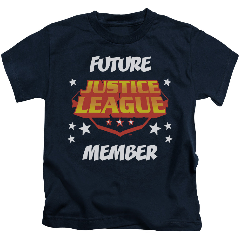 Justice League Future Member Juvenile Kids Youth T Shirt Navy Blue Blue Officially Licensed