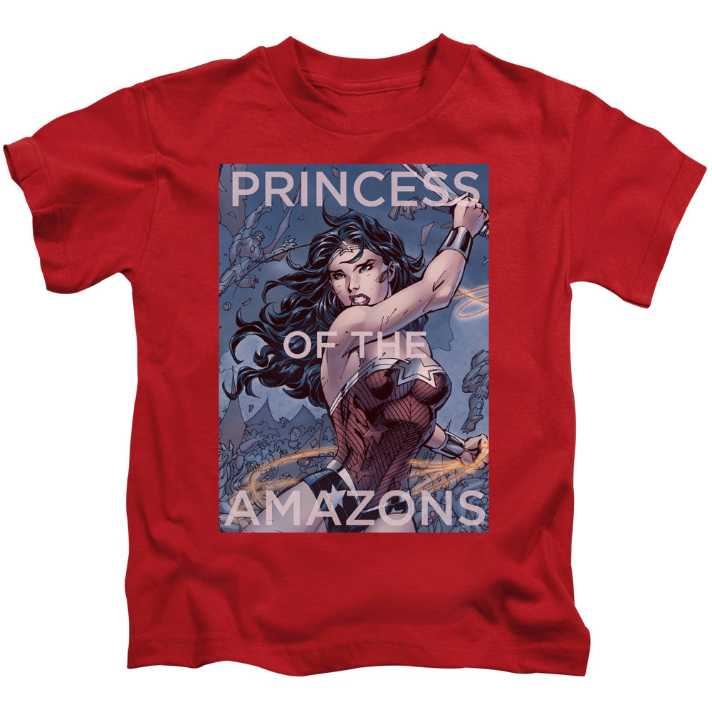 Justice League Princess of the Amazons Juvenile Kids Youth T Shirt Red Officially Licensed