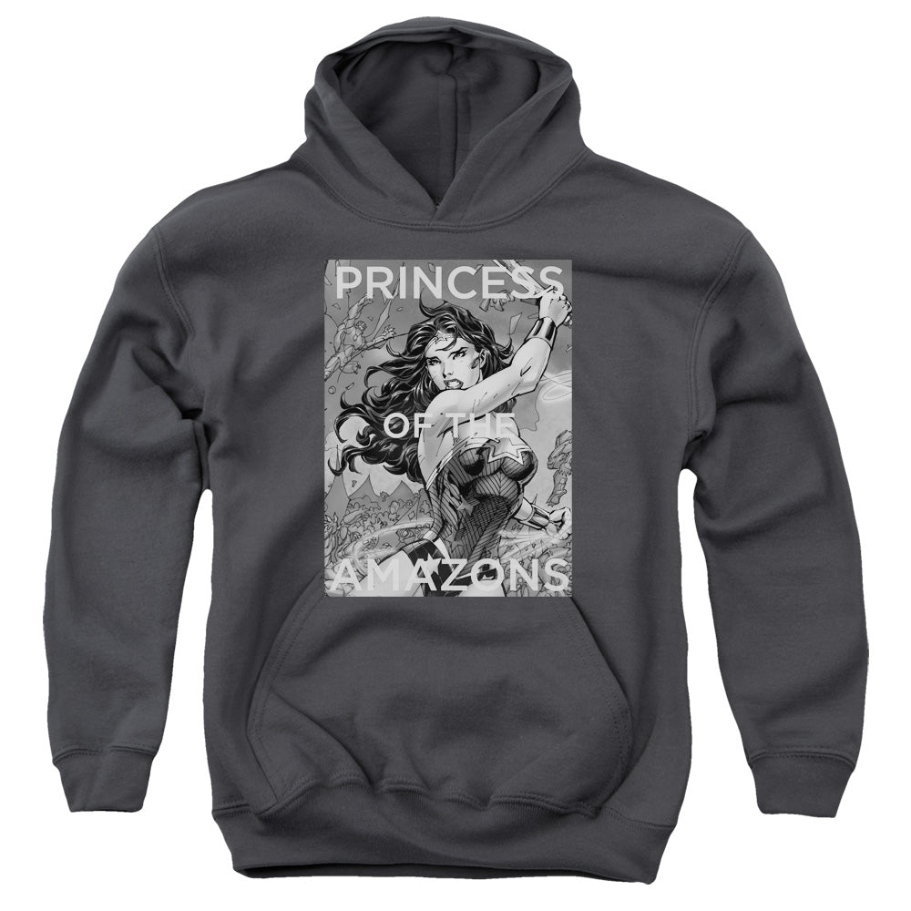 Justice League Princess of the Amazons Kids Youth Hoodie Charcoal Officially Licensed