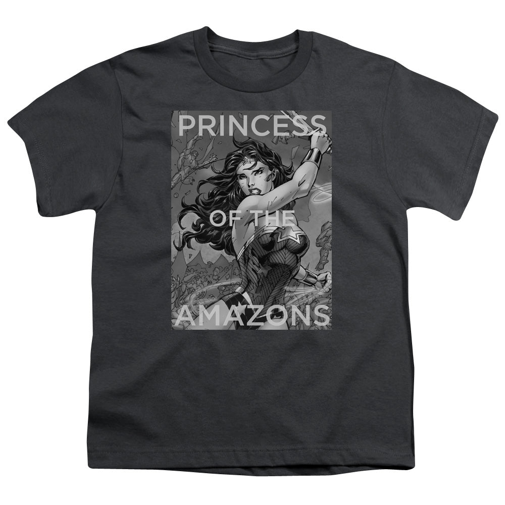 Justice League Princess of the Amazons Kids Youth T Shirt Charcoal Officially Licensed