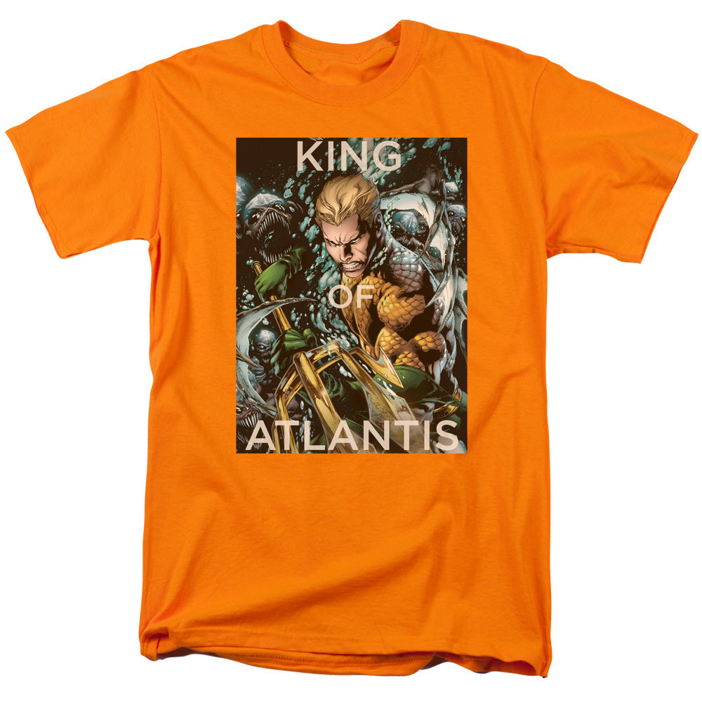 Justice League Of America King Of Atlantis Mens T Shirt Orange Officially Licensed