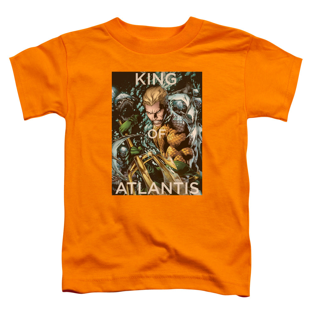 Justice League King of Atlantis Toddler Kids Youth T Shirt Orange Officially Licensed
