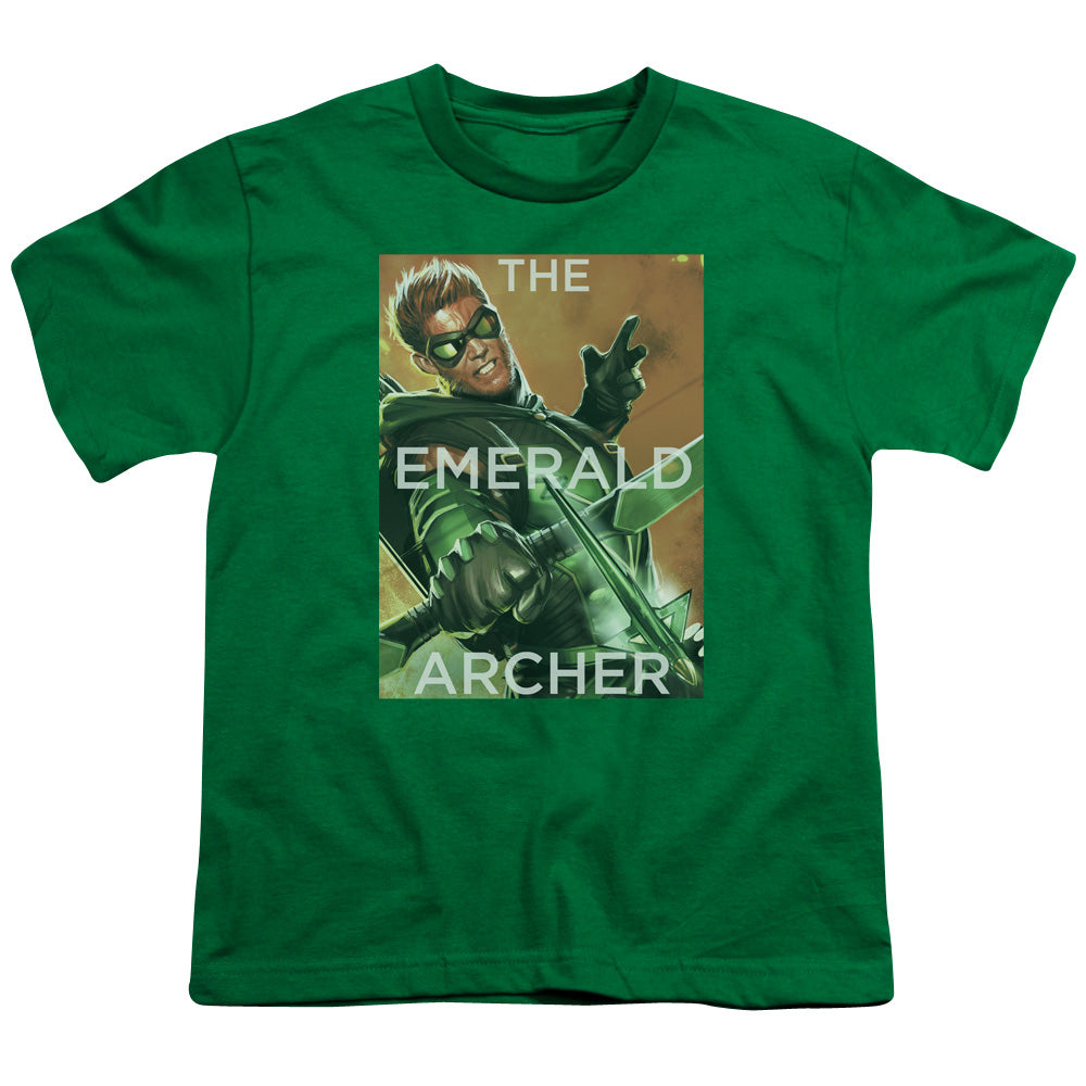 Justice League Trigger Kids Youth T Shirt Kelly Green Officially Licensed