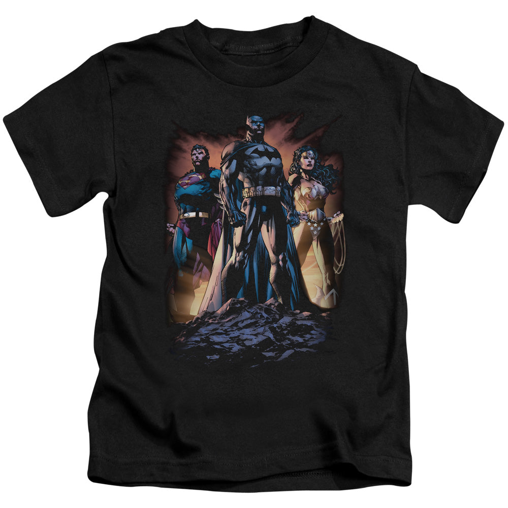 Justice League Take a Stand Juvenile Kids Youth T Shirt Black Officially Licensed