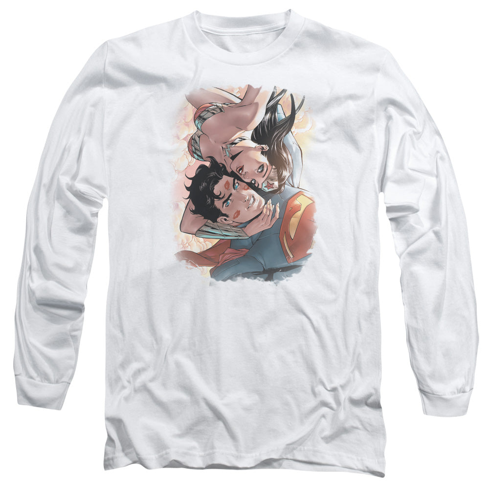 Justice League Love Birds Mens Long Sleeve Shirt White Officially Licensed