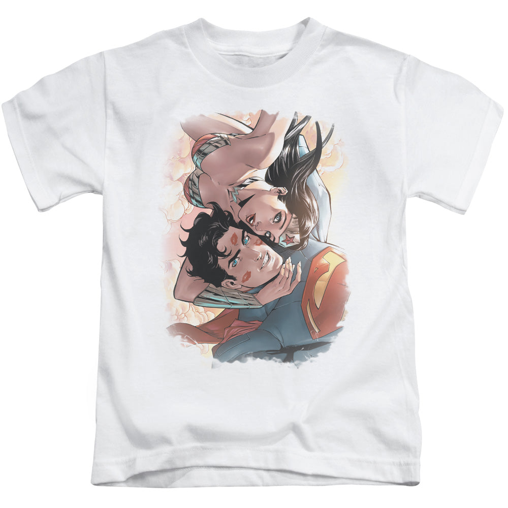 Justice League Love Birds Juvenile Kids Youth T Shirt White Officially Licensed