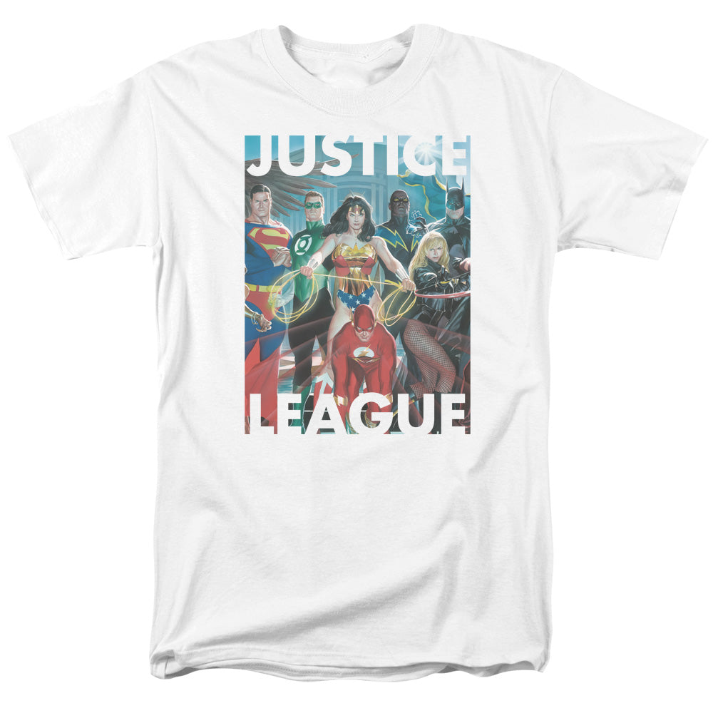 Justice League Of America Hall Of Justice Mens T Shirt White Officially Licensed