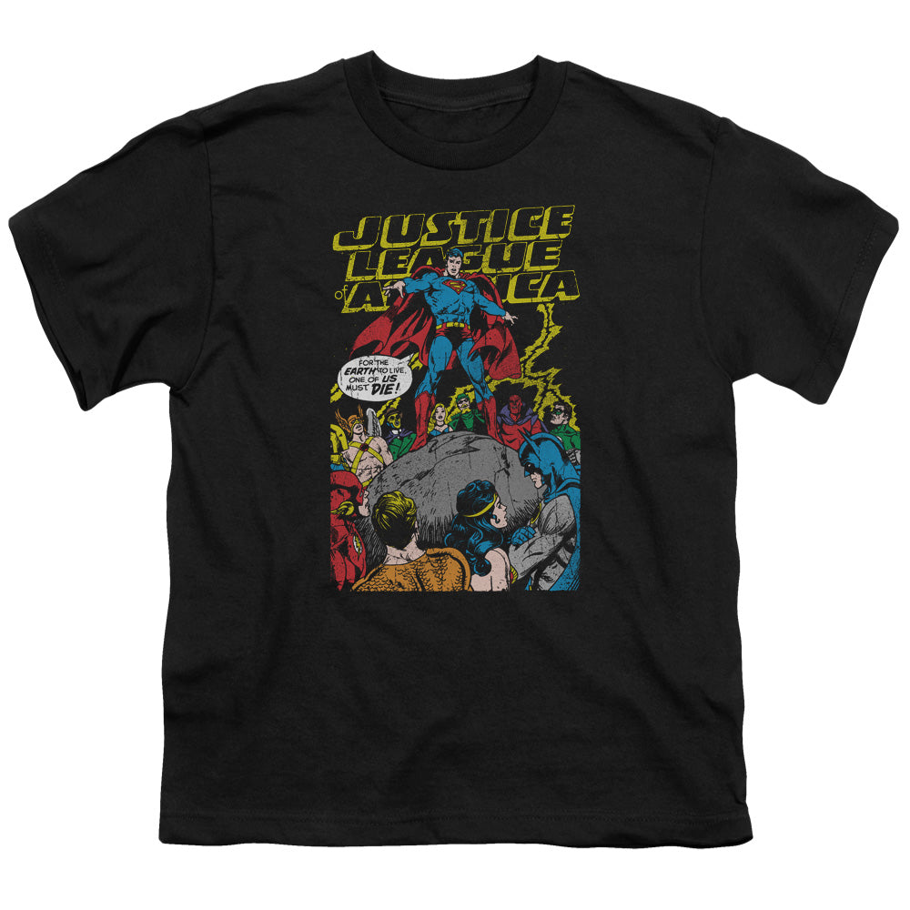 Justice League Ultimate Scarifice Kids Youth T Shirt Black Officially Licensed