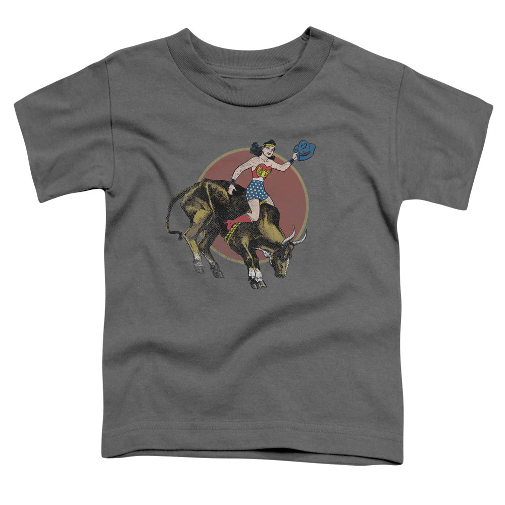 Justice League Bull Rider Toddler Kids Youth T Shirt Charcoal Officially Licensed