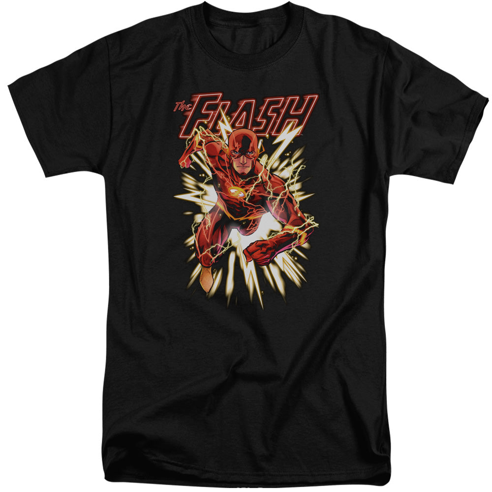 Justice League Of America Flash Glow Mens Tall T Shirt Black Officially Licensed
