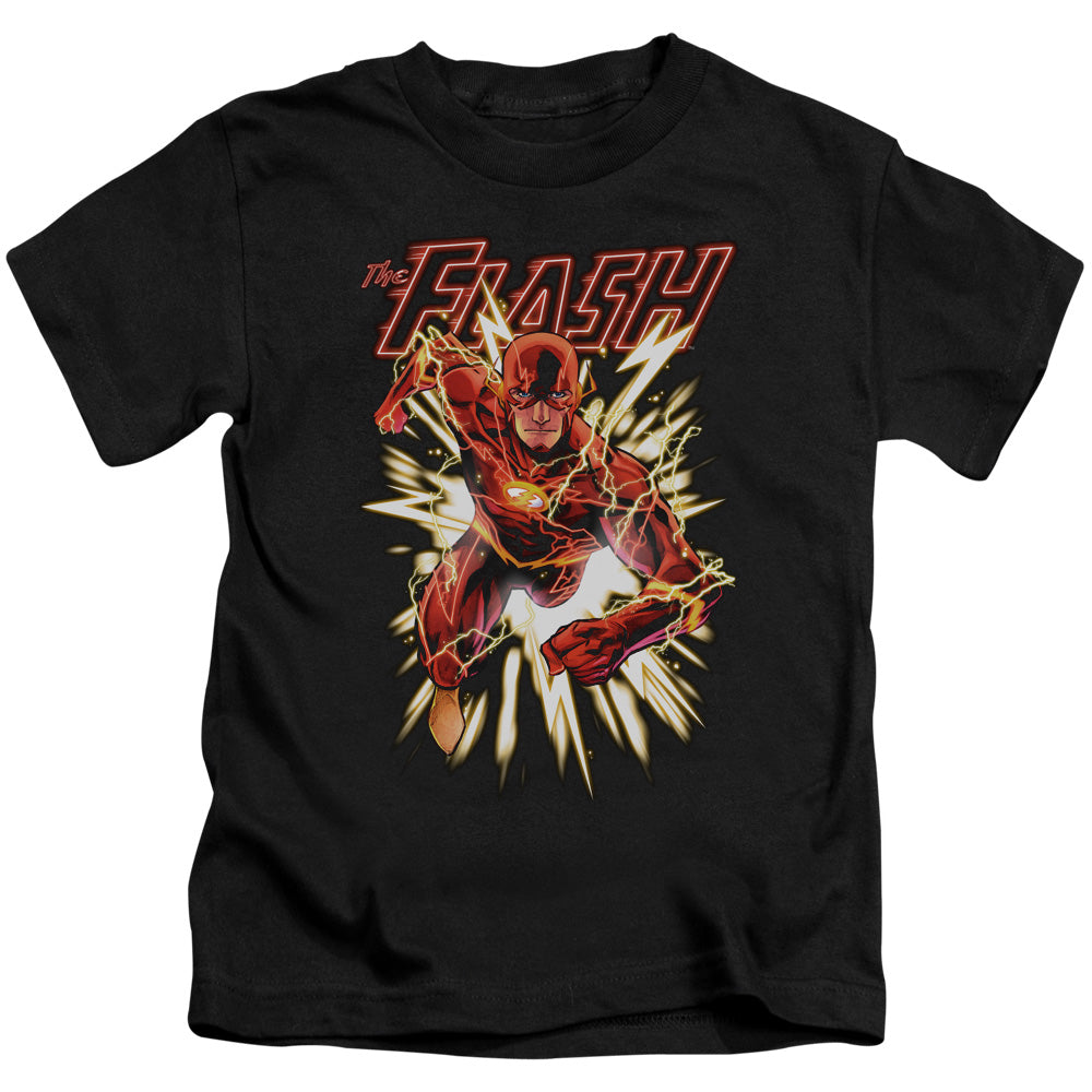 Justice League Flash Glow Juvenile Kids Youth T Shirt Black Officially Licensed