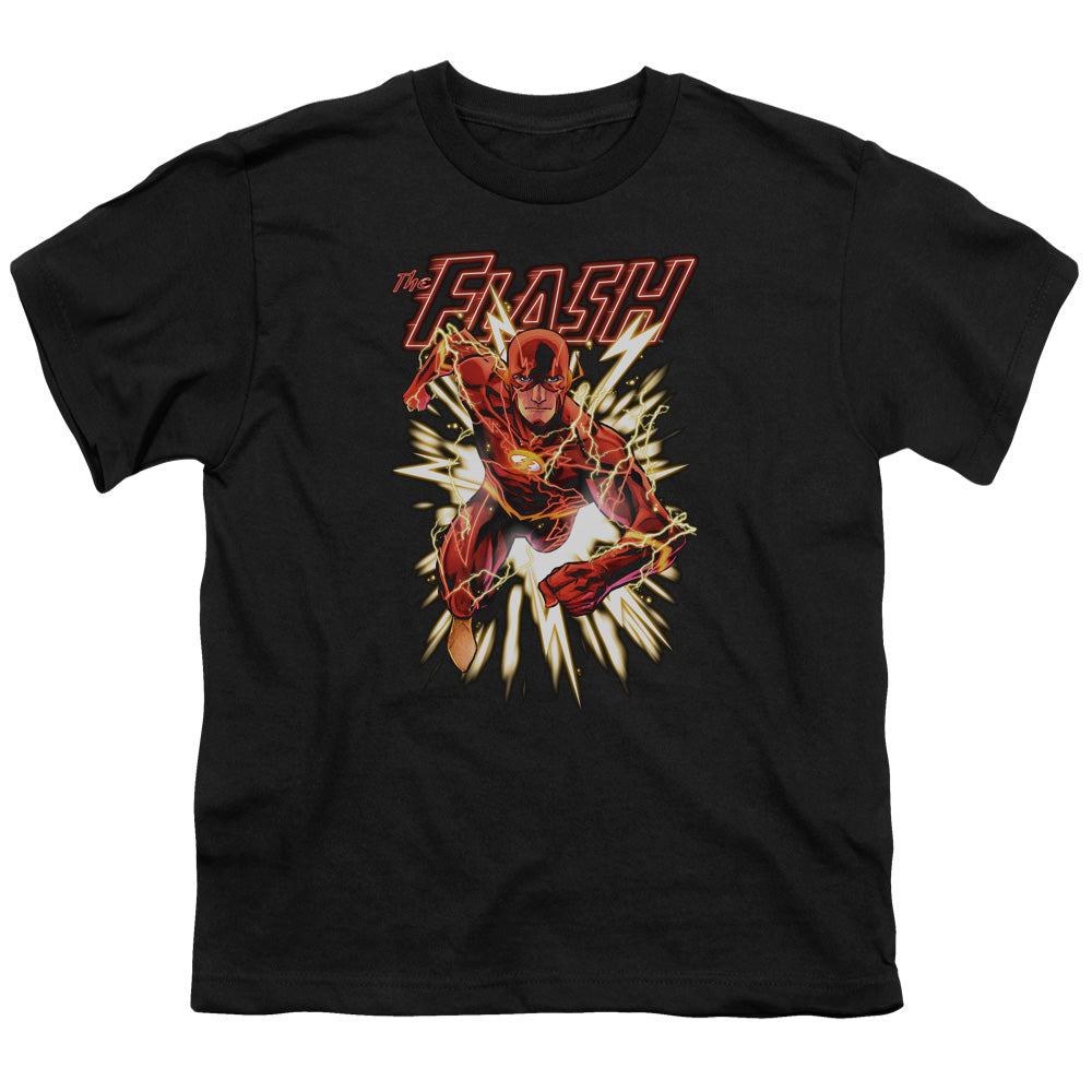 Justice League Flash Glow Kids Youth T Shirt Black Officially Licensed