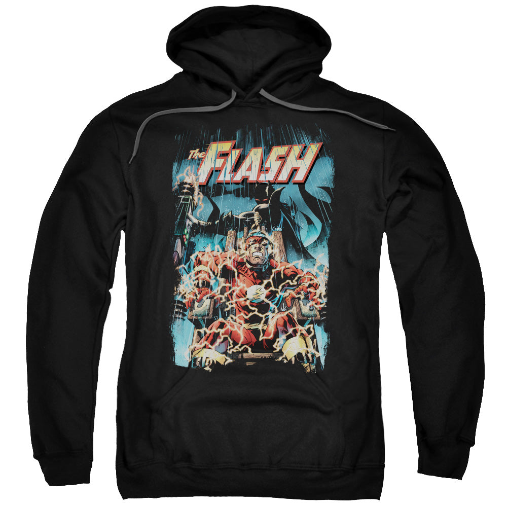 Justice League Electric Chair Mens Hoodie Black Officially Licensed