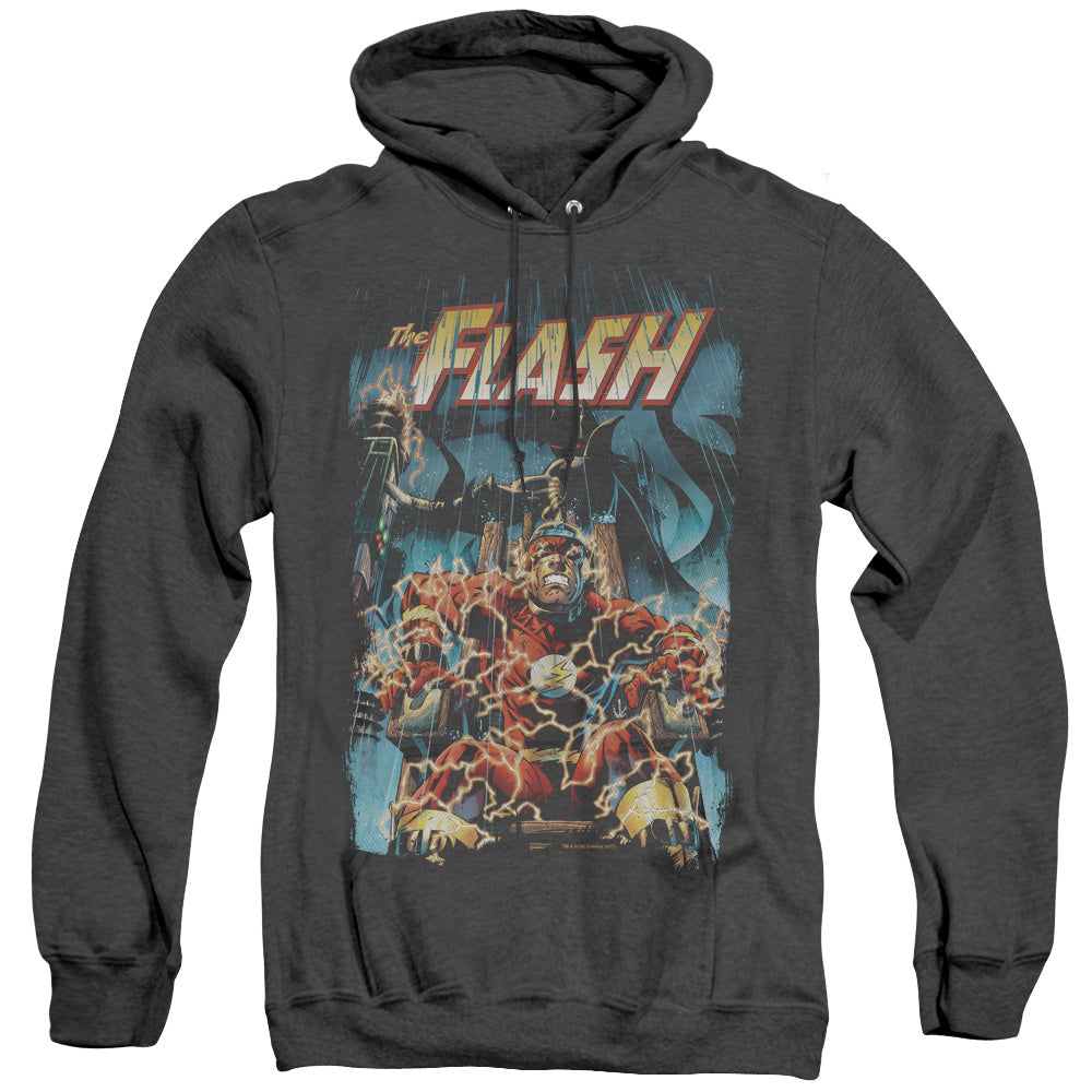 Justice League Electric Chair Heather Mens Hoodie Black Officially Licensed