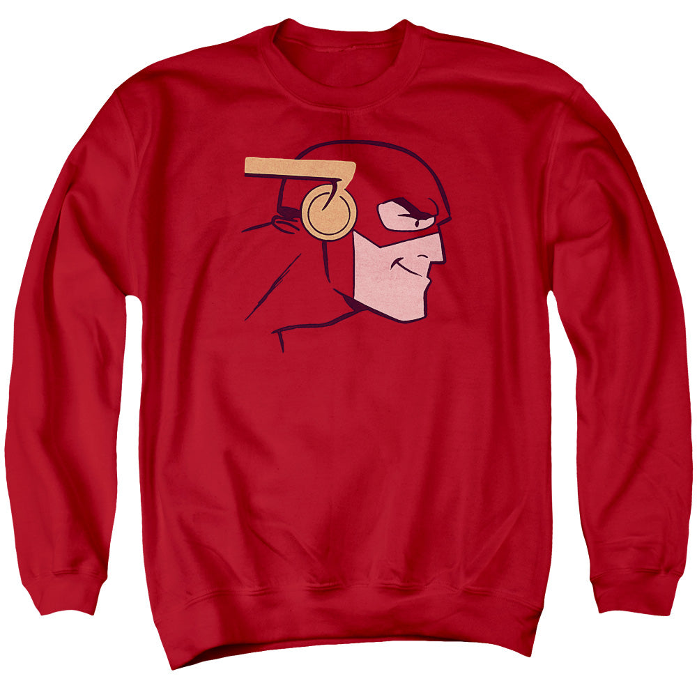 Justice League Cooke Head Mens Crewneck Sweatshirt Red Officially Licensed