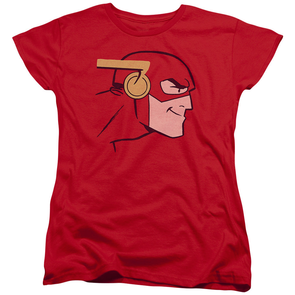Justice League Cooke Head Womens T Shirt Red Officially Licensed