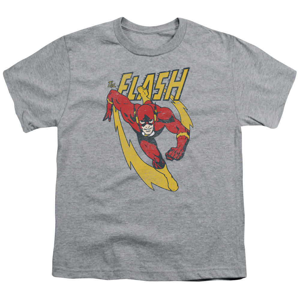 Justice League Lightning Trail Kids Youth T Shirt Athletic Heather Officially Licensed