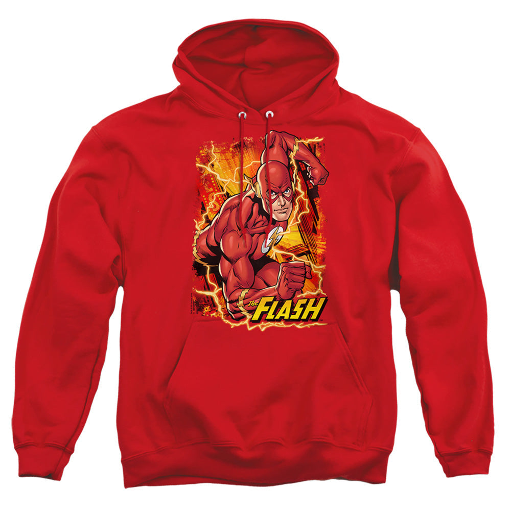 Justice League Of America Flash Lightning Mens Hoodie Red Officially Licensed