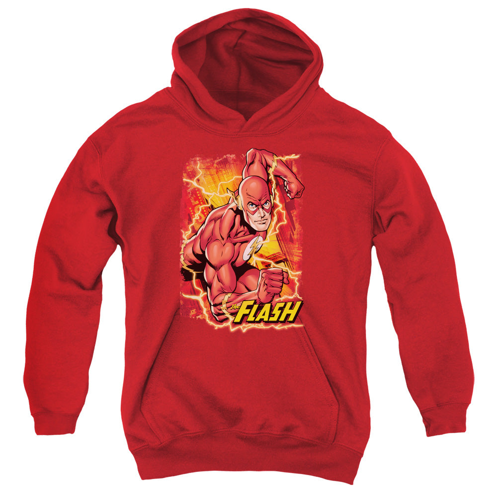 Justice League Flash Lightning Kids Youth Hoodie Red Officially Licensed