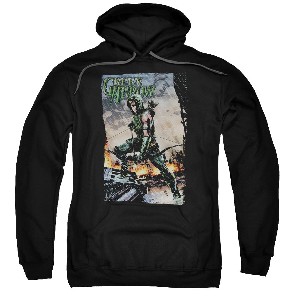 Justice League Fire and Rain Mens Hoodie Black Officially Licensed